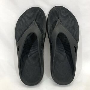 OOfos OOriginal Unisex Mens 9 Womens 11 Black Recovery Slides Flip Flop Sandals
